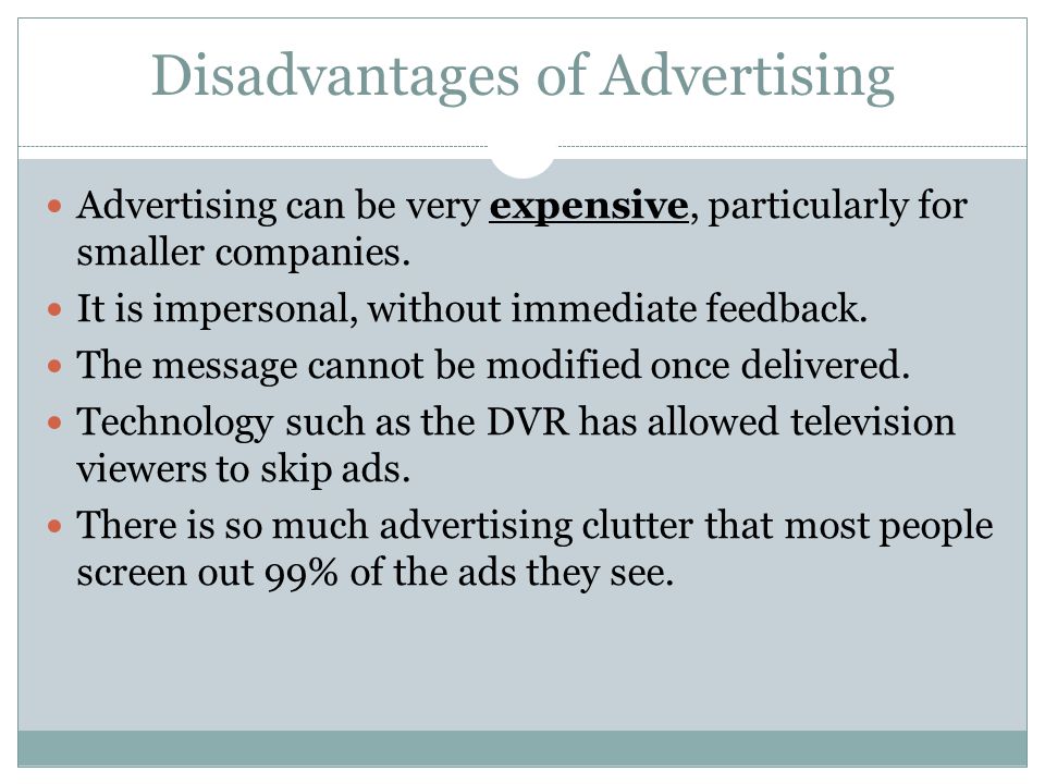 Demerits of advertising